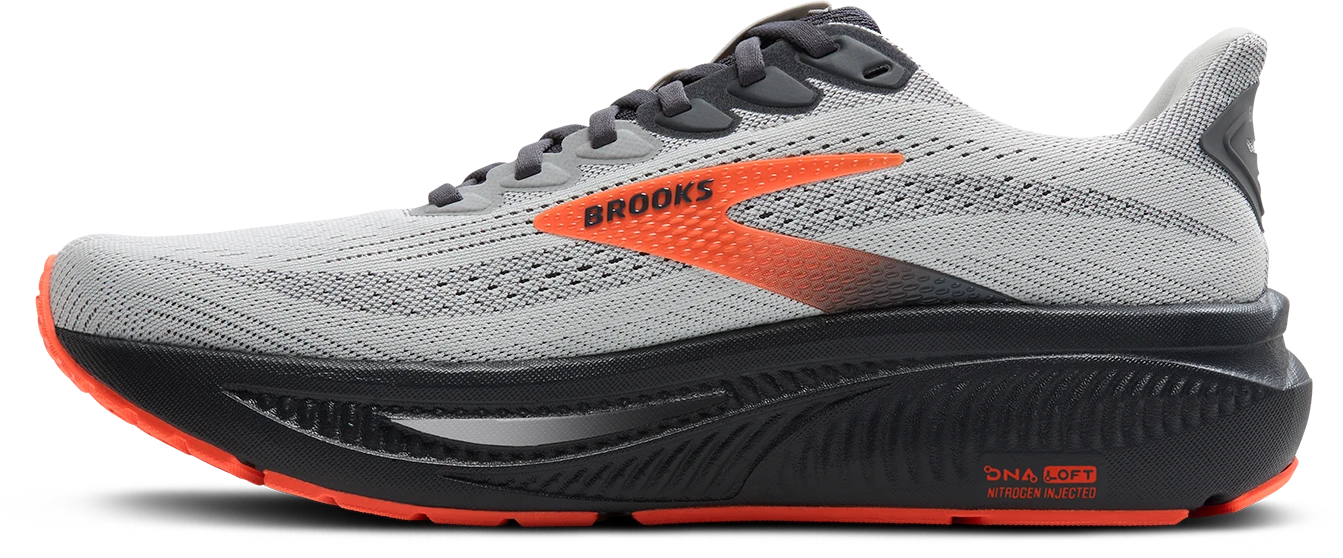 BROOKS Men's Ghost 17 EXTRA WIDE (048 - Oyster Mushroom/Orange/Ebony) 2 BROOKS Men's Ghost 17 EXTRA WIDE (048 - Oyster Mushroom/Orange/Ebony) - Image 2