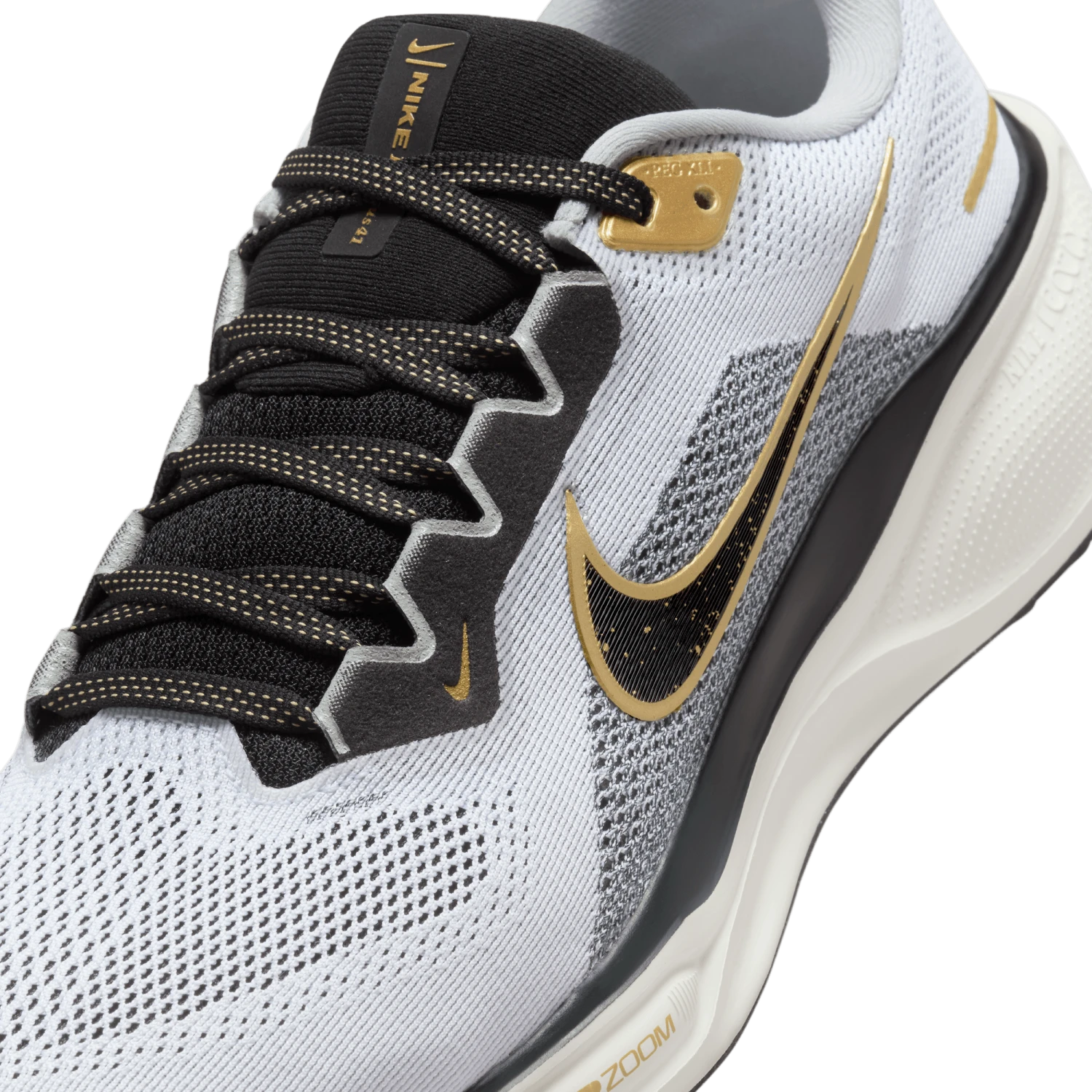 Nike Men's Pegasus 41 (100 - White/Black-Metallic Gold-Light Smoke Grey) 4 Nike Men's Pegasus 41 (100 - White/Black-Metallic Gold-Light Smoke Grey) - Image 4